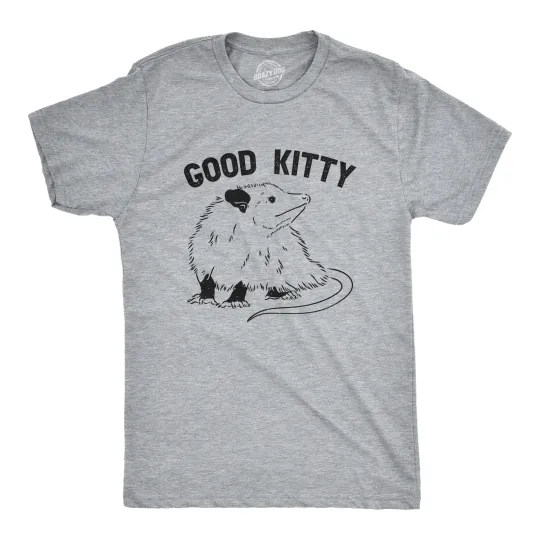 Discover Mens Good Kitty T Shirt Funny Cute Opossum Kitten Joke Tee for Guys