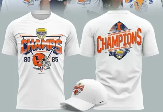 Discover Illinois1 Fighting Illini1 Football 2025 Music City Bowl Champions T-Shirt