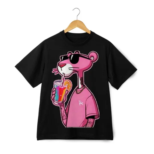Discover Pink Panther T-Shirt - Cool Cartoon Character Graphic Unisex Tee Streetwear