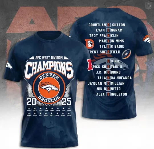 Discover Denvver Bronco1 Afc 2025 Unisex 3D T-Shirt Fullsize Xs-5Xl