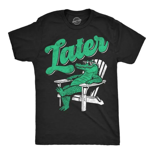 Discover Mens Funny T Shirts Later Gator Sarcastic Alligator Graphic Novelty Tee for Men