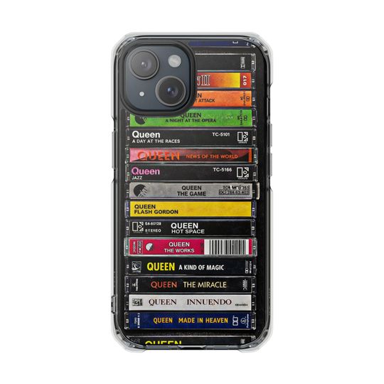 Discover Queen Cassette Album Tape Magsafe Magnetic Clear Impact Phone Cases for Iphone 17 Samsung