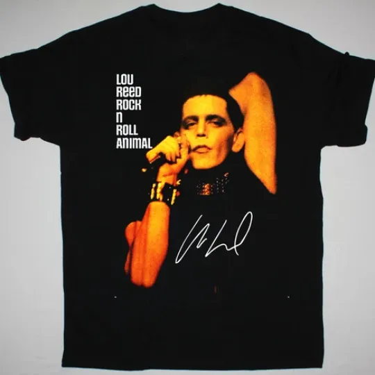 Discover Lou Reed Rock n Roll Animal Signature T Shirt S to 5XL Gift Fans