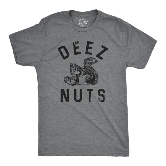 Discover Mens Deez Nuts T Shirt Funny Squirrel Acorn Adult Nut Joke Tee for Guys