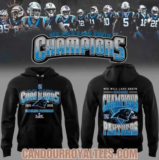 Discover Carolina Panther Nfc Wild Card South Champions 2025-2026 Unisex Hoodie