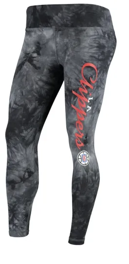 Discover Los Angeles Clippers NBA Leggings Women's Large Black Burst Tie Dye Knit New