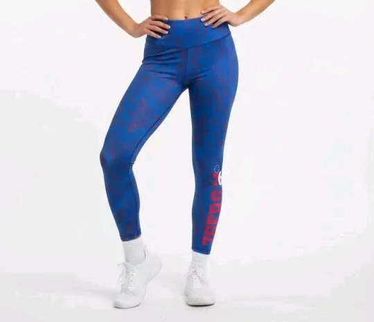 Discover NBA  76ers Womens Red Logo Ancke Blue Leggins Size S