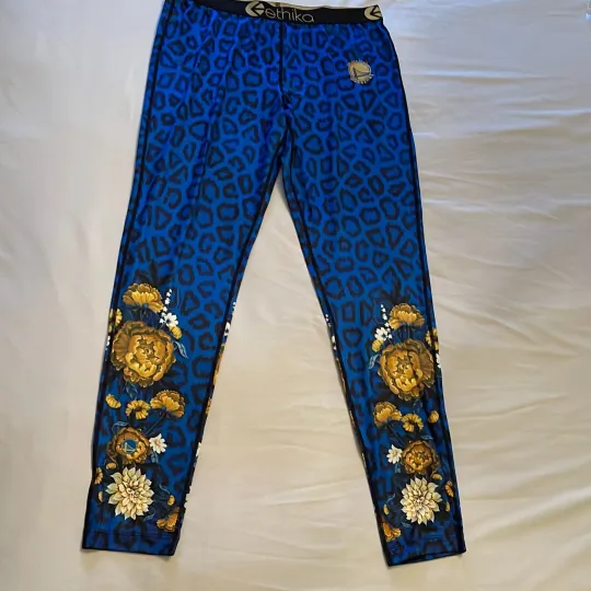 Discover Ethika Womens Blue Elastic Waist Golden State Warriors NBA Skinny Leggings