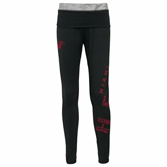 Outerstuff NBA Miami Heat Junior Girls Elastic Heart Legging, Black, Juniors ...