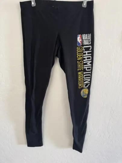 Golden State Warriors 2018 Championship Leggings Rhinestone Logo Medium New