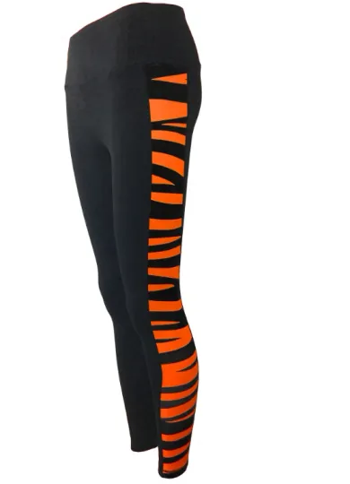 Orange & Black Tiger Stripe Women's Yoga Pant/Legging - New