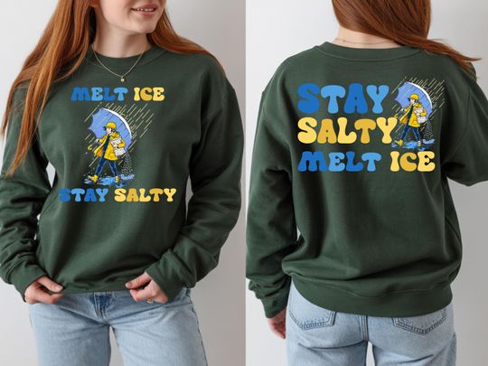 Discover Subtle Stay Salty Protest Sweatshirt, Keep Ice Out , Pro Immigration, Anti Trump Sweater, Funny Graphic, Retro Sarcastic , Anti Ice