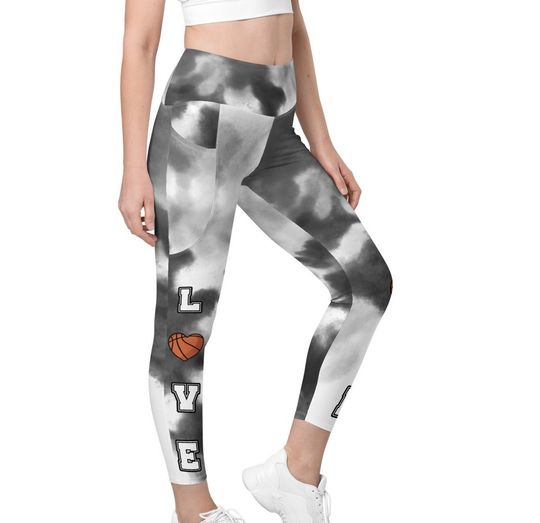 Discover Basketball Love Leggings with pockets, Basketball leggings, Love Basketball Leggings, Basketball Mom Leggings, Basketball girl leggings