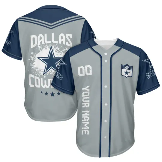 Dallas Cowboys Baseball Jersey Custom name and number
