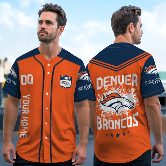 Denver Broncos Baseball Jersey  Custom name and number