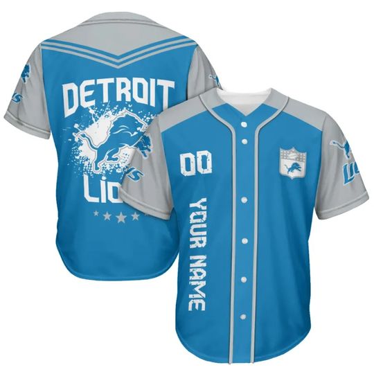 Detroit Lions Baseball Jersey  Custom name and number