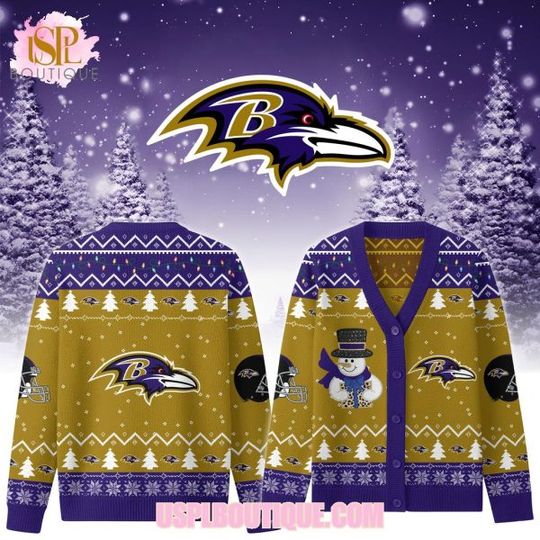 Discover Baltimore Ravenss x Christmas 2025 Knitted Cardigan Jacket