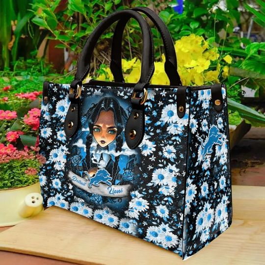 Detroit Lions football Leather HandBag