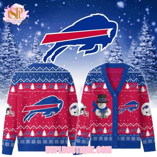 Discover Buffalo Billss x Christmas 2025 Knitted Cardigan Jacket