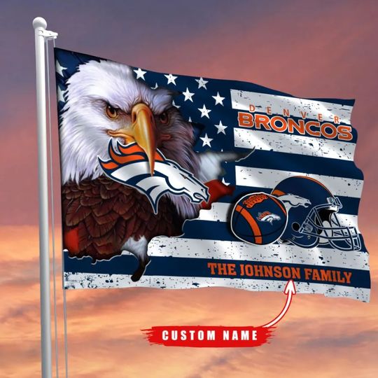 Denver Broncos House Flag -Custom Name
