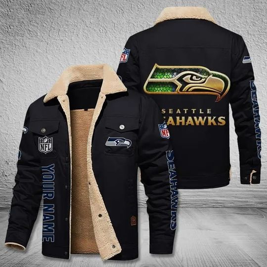 Seattle Seahawks New Personalized Winter Fleece Bomber Jacket