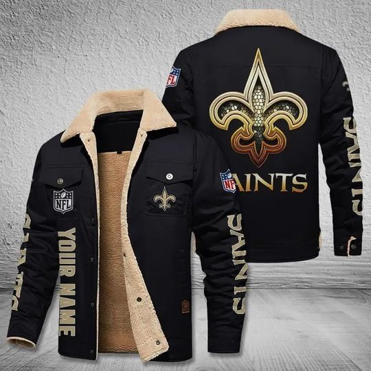 New Orleans Saints New Personalized Winter Fleece Bomber Jacket