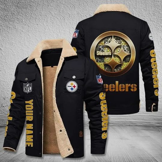 Pittsburgh Steeler New Personalized Winter Fleece Bomber Jacket