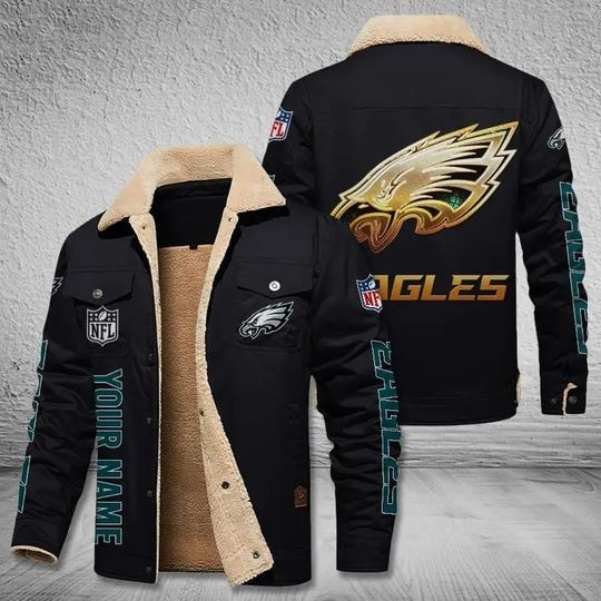 Philadelphia Eagles New Personalized Winter Fleece Bomber Jacket