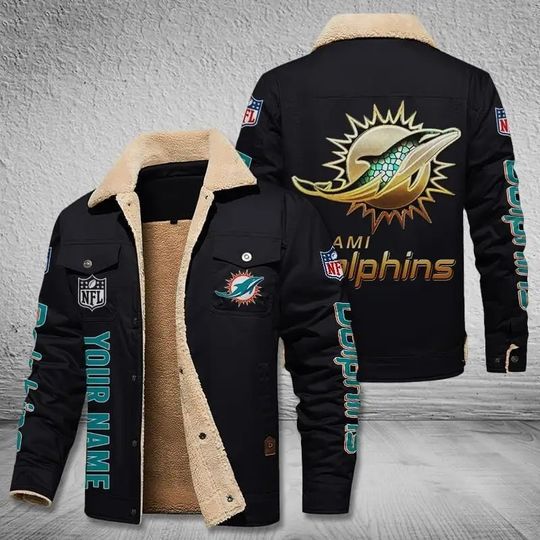 Miami Dolphins New Personalized Winter Fleece Bomber Jacket