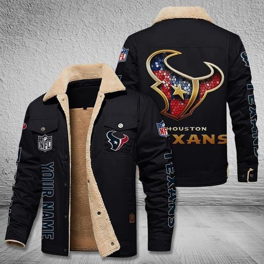 Houston Texans New Personalized Winter Fleece Bomber Jacket