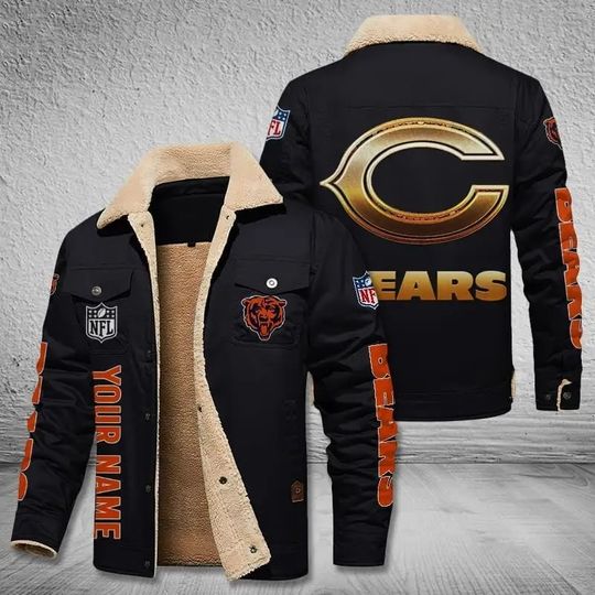 Chicago Bears New Personalized Winter Fleece Bomber Jacket