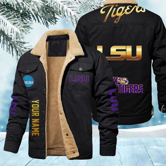 Lsu Tigers New Personalized Winter Fleece Bomber Jacket