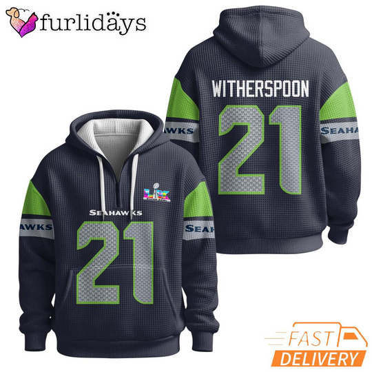 Seattle Seahawks Super Bowl Dreams 21 Navy Quarter Zip Waffle Hoodie