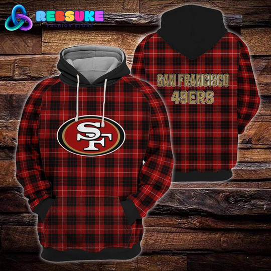 San Francisco 49ers football Plaid Hoodie