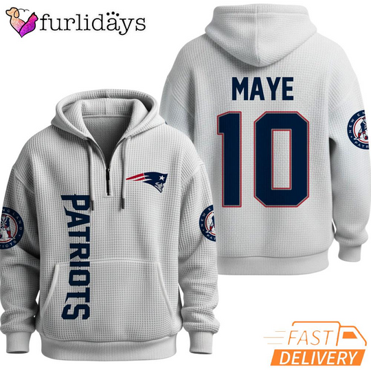 Discover New England Patriots football 2026 Quarter Zip Waffle Hoodies
