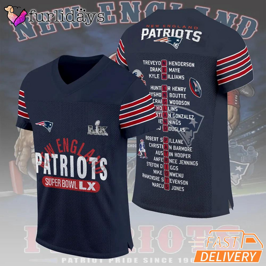 New England Patriots Super Bowl LX City Skyline Graphic Football Jersey