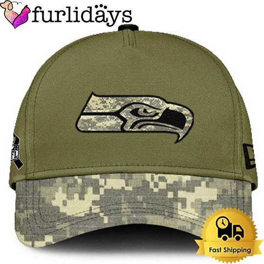 Discover Seattle Seahawks Salute to Service Club Green Camo Cap Gift For Veteran