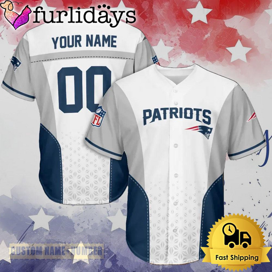 football New England Patriots Basic Design 2025 Custom Name Baseball Jersey