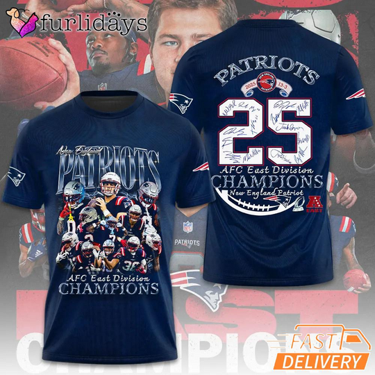 New England Patriots 25 AFC Champions Player Graphic T Shirt