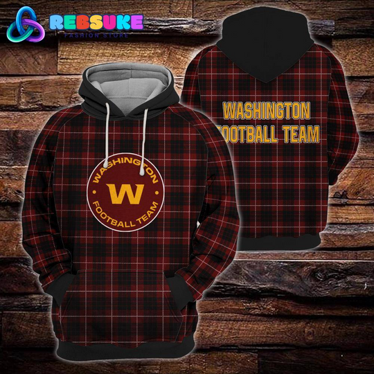 Washington Commanders football Plaid Hoodie