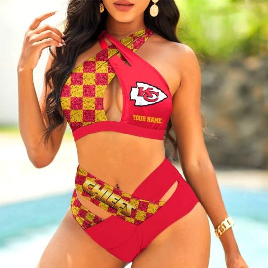 Discover Kansas City Chiefs Women’s Crisscross Swimsuit, Gift For Fan