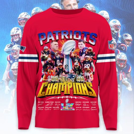 Patroit Super Bowl LX Long Sleeve, Football Game Day Shirt