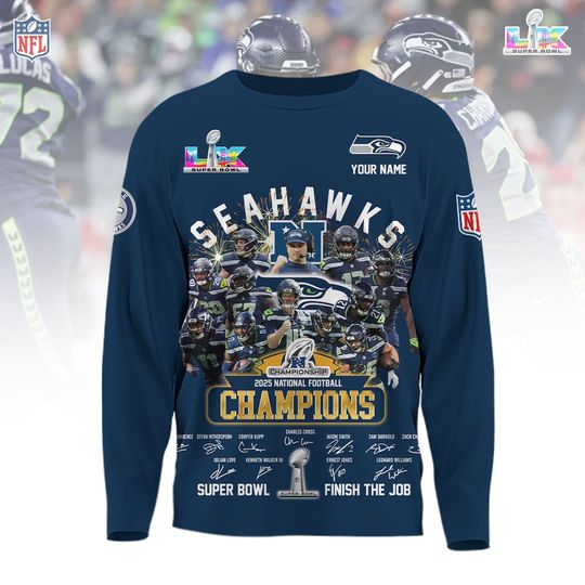 Seattle Seahawks Super Bowl LX Long Sleeve, Football Game Day Shirt