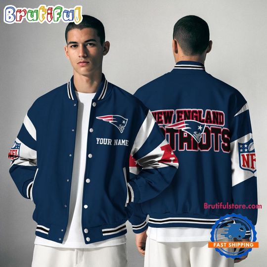 Discover New England Patriots National Football Conference Baseball Jacket