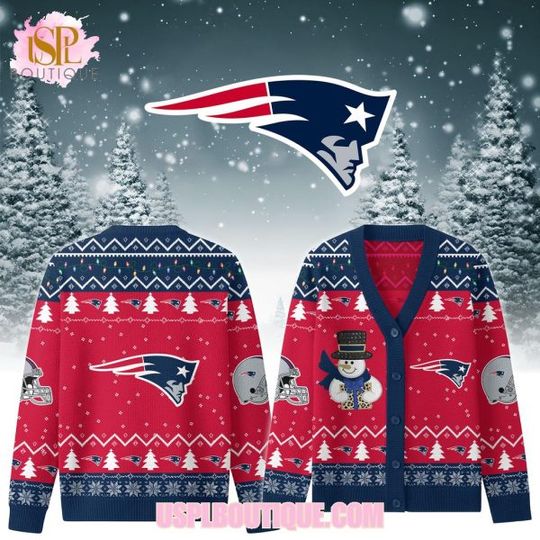 Discover New England Patriotss x Christmas 2025 Knitted Cardigan Jacket