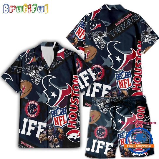 Discover Houston Texans For Life Hawaiian Shirt And Shorts