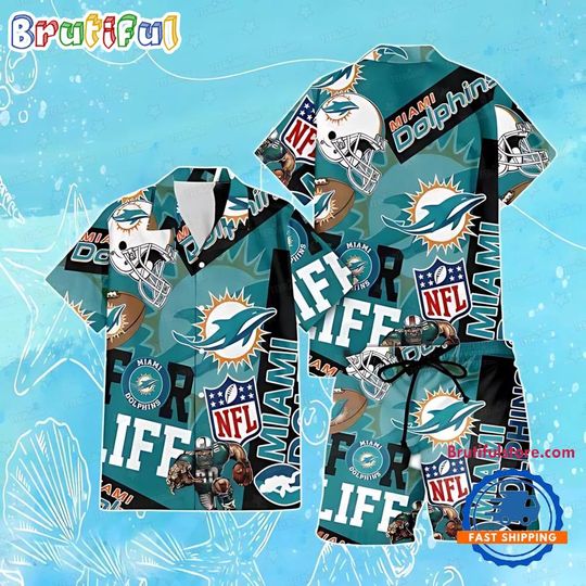 Miami Dolphins For Life Hawaiian Shirt And Shorts