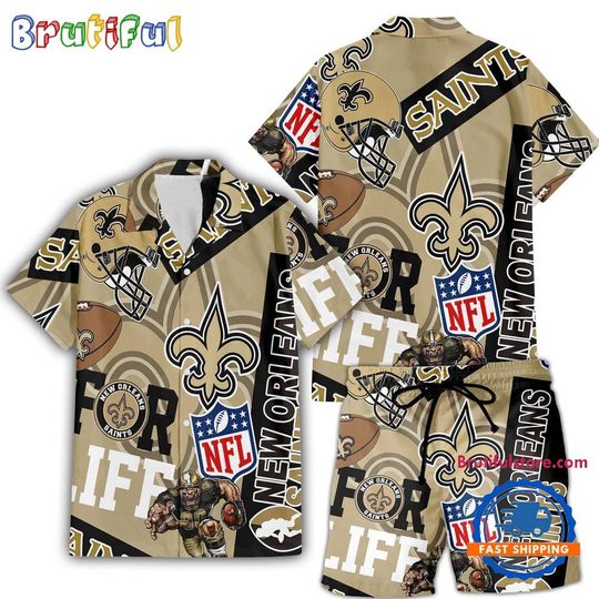 New Orleans Saints For Life Hawaiian Shirt And Shorts