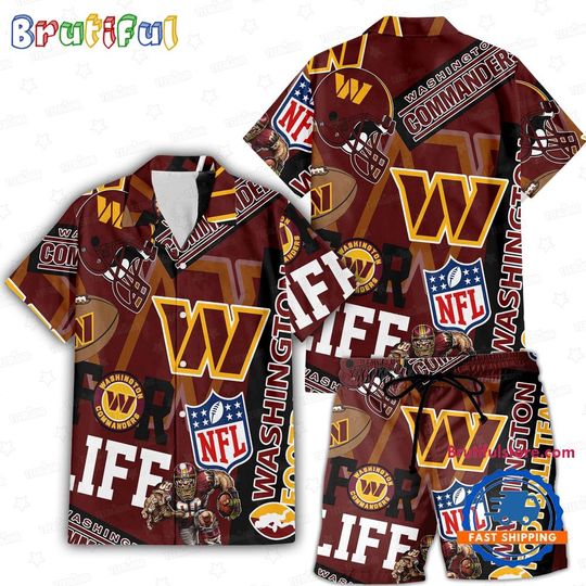 Washington Commanders For Life Hawaiian Shirt And Shorts
