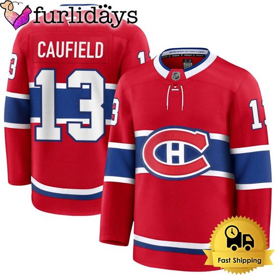 Montreal Cole Caulfield Red Limited Hockey Jersey, Montreal Jersey